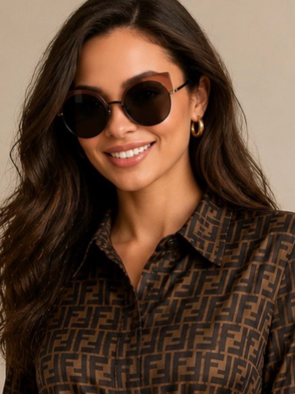 FENDI Round Cat-Eye Rim Sunglasses – Made in Italy ✨ - Picture 6 of 16